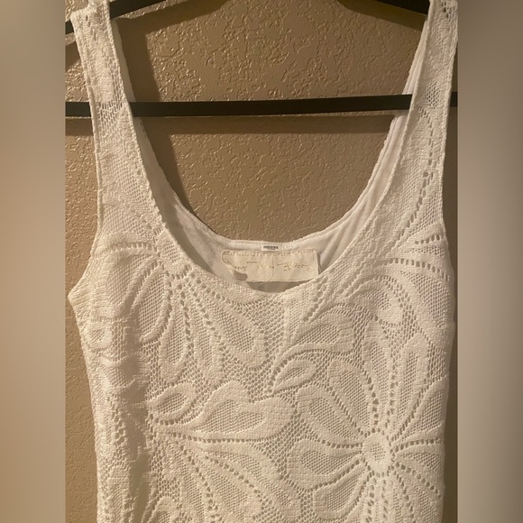 Jen's Pirate Booty White Sheath Midi Dress Scoop Neck - Picture 2 of 6